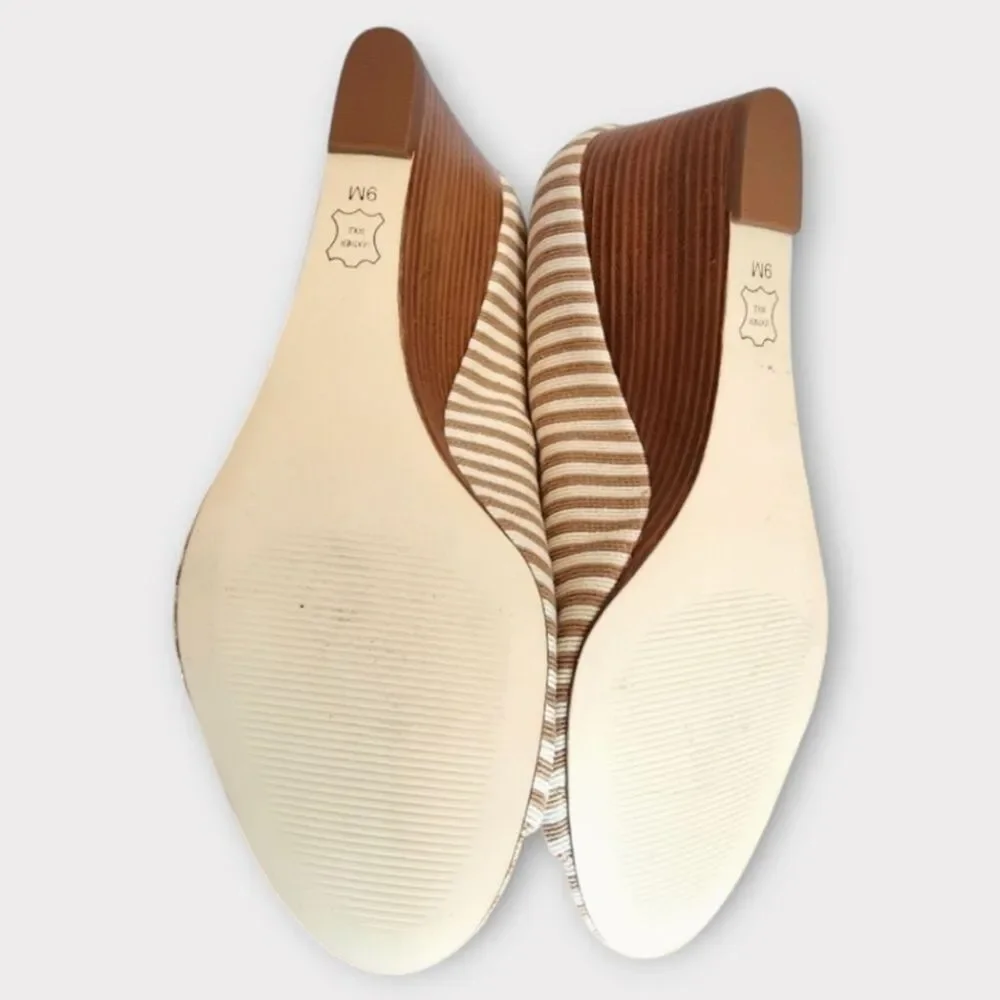 NEW Talbots Royce Peep Toe Wedge Cafe/Tan Ivory, Women's Size 9 M